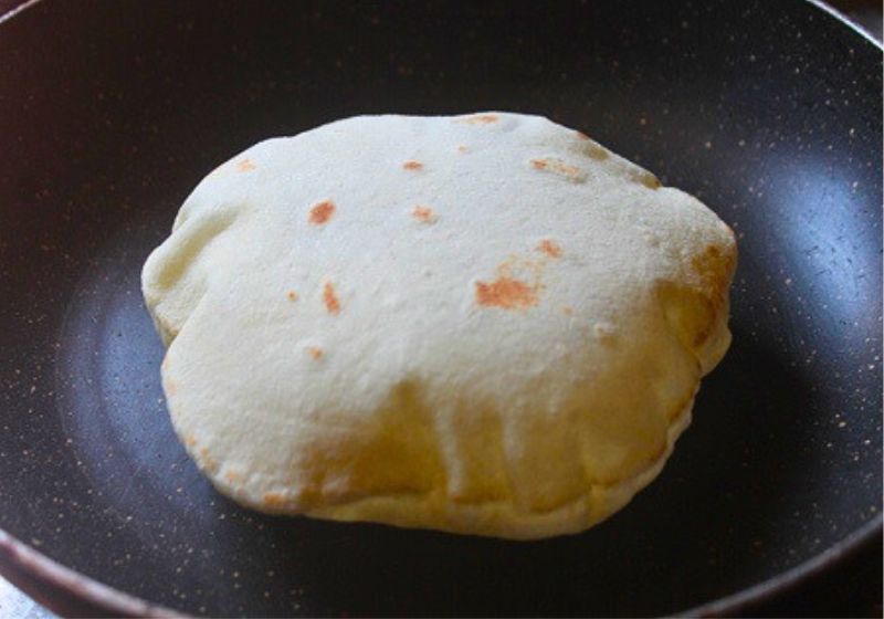 puffed kuboos or arabic pita bread 