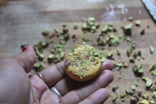 Eggless Pistachio Cookies Recipe   Pista Biscuits Recipe - 27