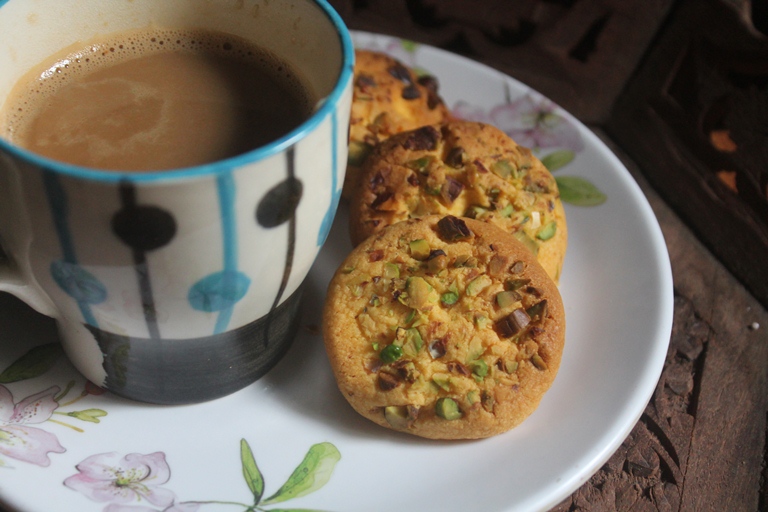 Eggless Pistachio Cookies Recipe   Pista Biscuits Recipe - 63