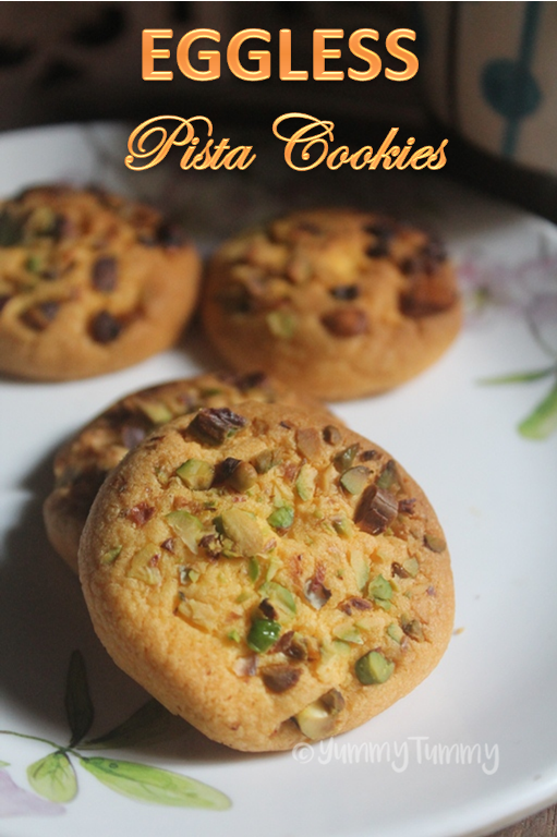 Eggless Pistachio Cookies Recipe   Pista Biscuits Recipe - 63