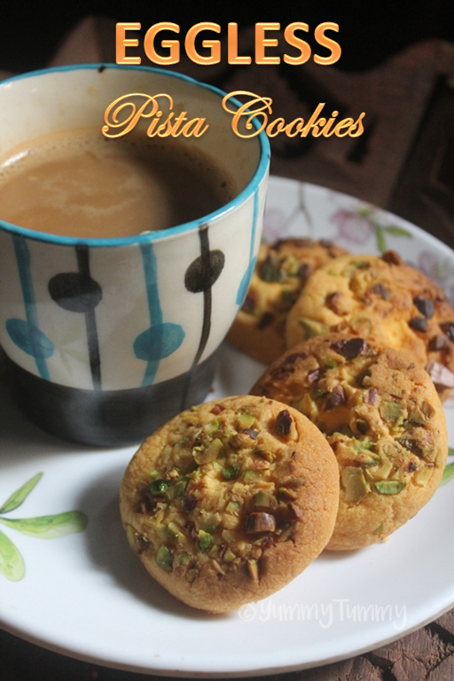 Eggless Pistachio Cookies Recipe   Pista Biscuits Recipe - 75