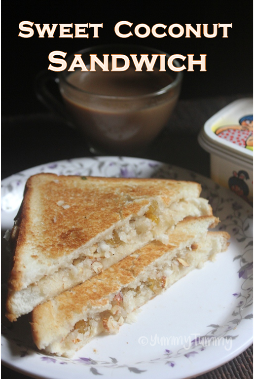 Sweet Coconut Sandwich Recipe   Thengai Sandwich Recipe - 90