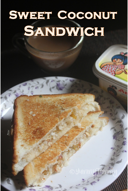 Sweet Coconut Sandwich Recipe   Thengai Sandwich Recipe - 30