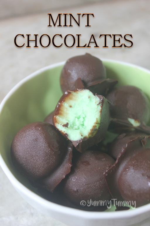 Mint Chocolates Recipe - Mint Filled Chocolates Recipe