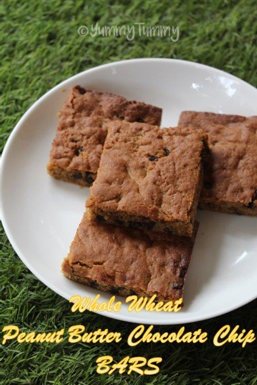 Whole Wheat Peanut Chocolate Chip Bars Recipe