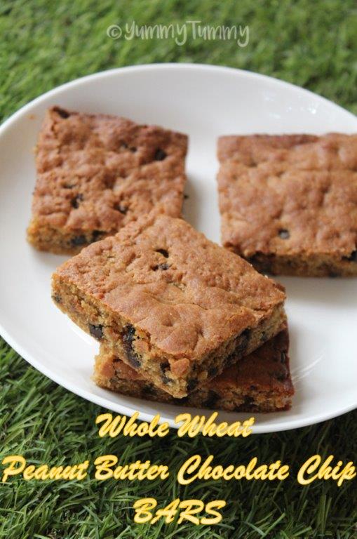 Whole Wheat Peanut Chocolate Chip Bars Recipe