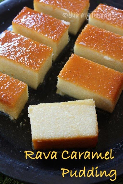 Caramel Rava Pudding Recipe