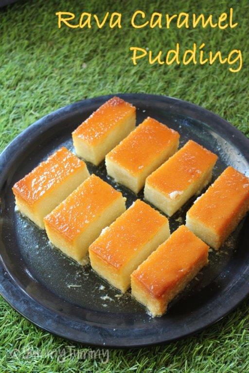 Caramel Rava Pudding Recipe