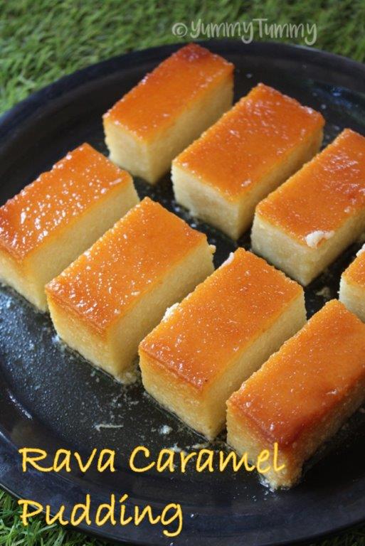 Caramel Rava Pudding Recipe