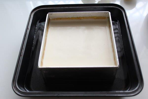bake flan in water bath or bain marie method