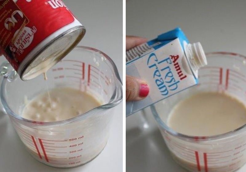 mix evaporated milk with cream