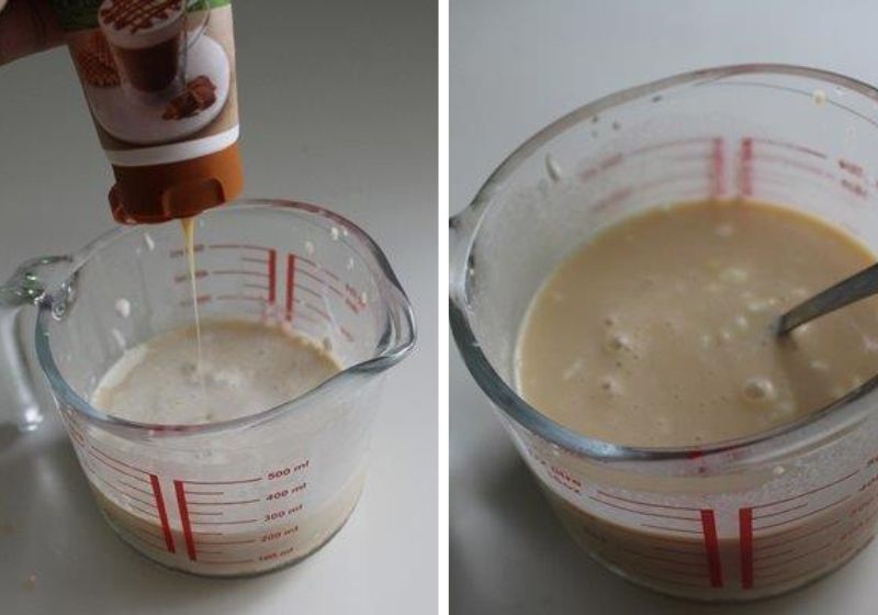 add in condensed milk and mix