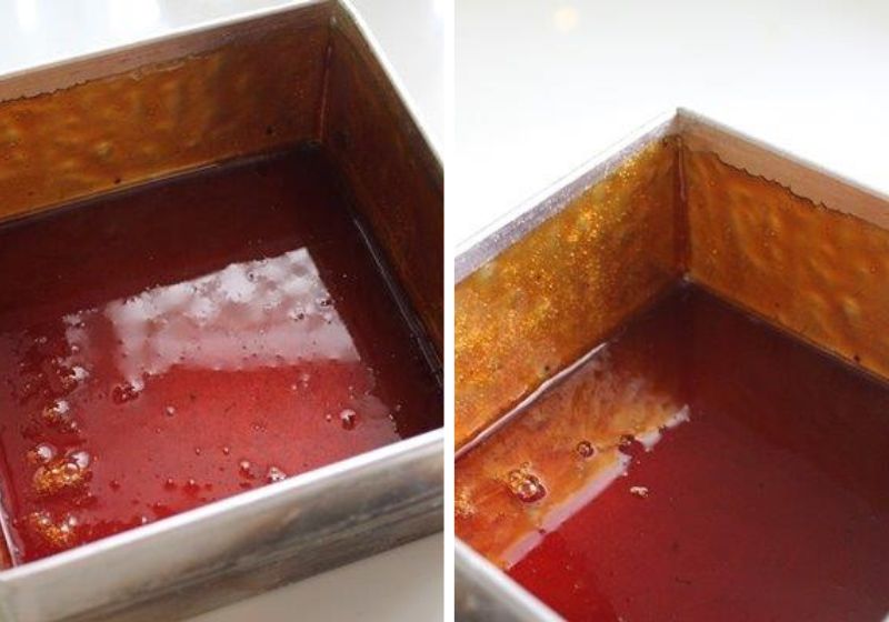 coat caramel in the mould