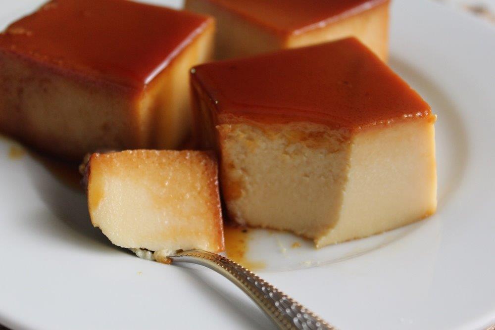 a spoonful of decadent flan