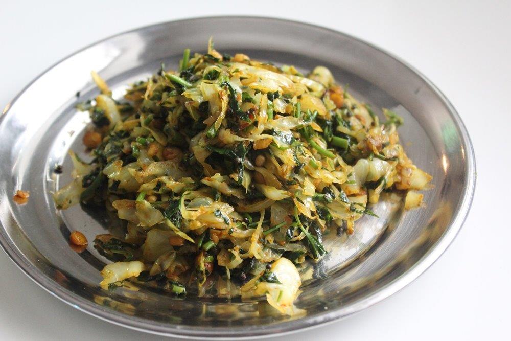 Cabbage Spinach Stir Fry