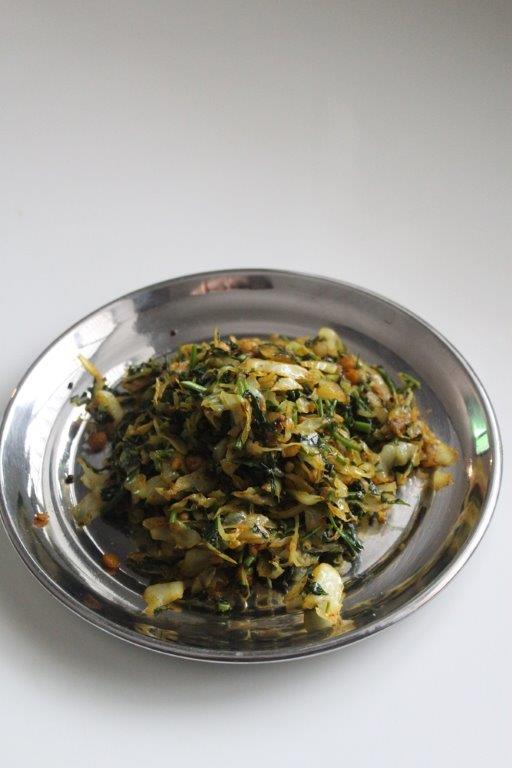 Cabbage Spinach Stir Fry