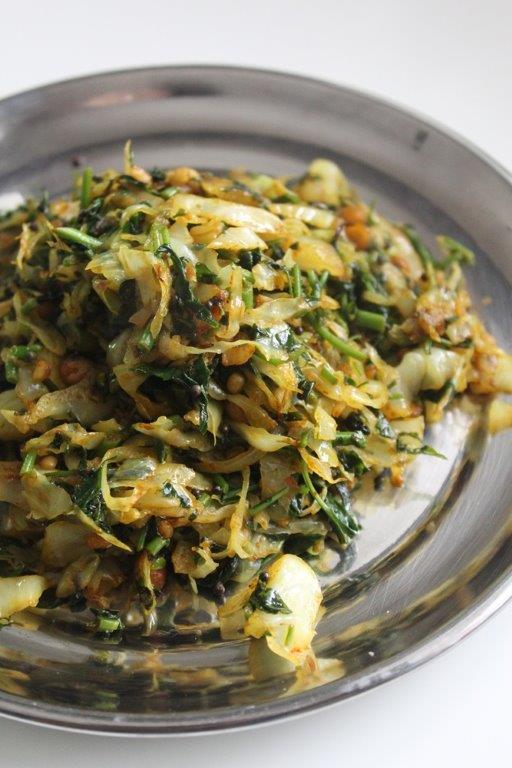 Cabbage Spinach Stir Fry