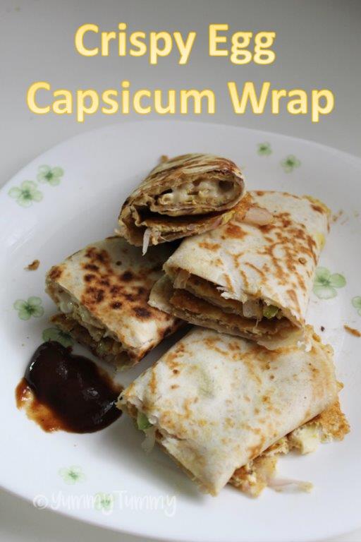 Crispy Egg Capsicum Rolls