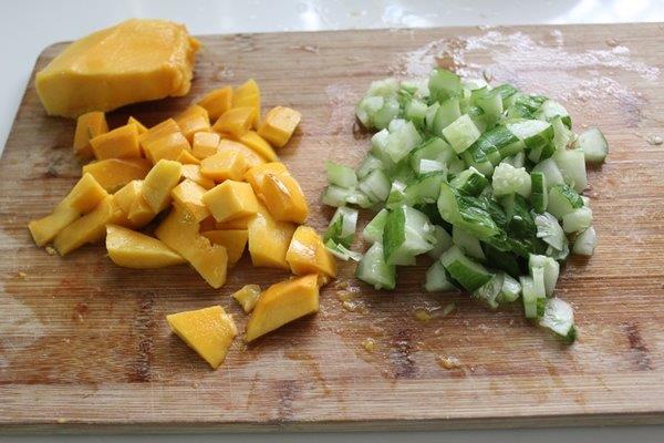 Mango Cucumber Salsa step 1