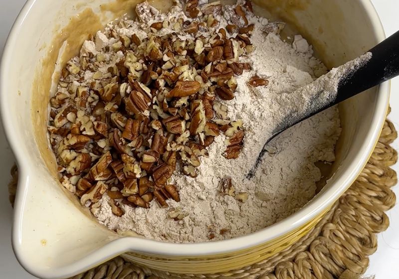 add pecans to Eggless Banana Bread