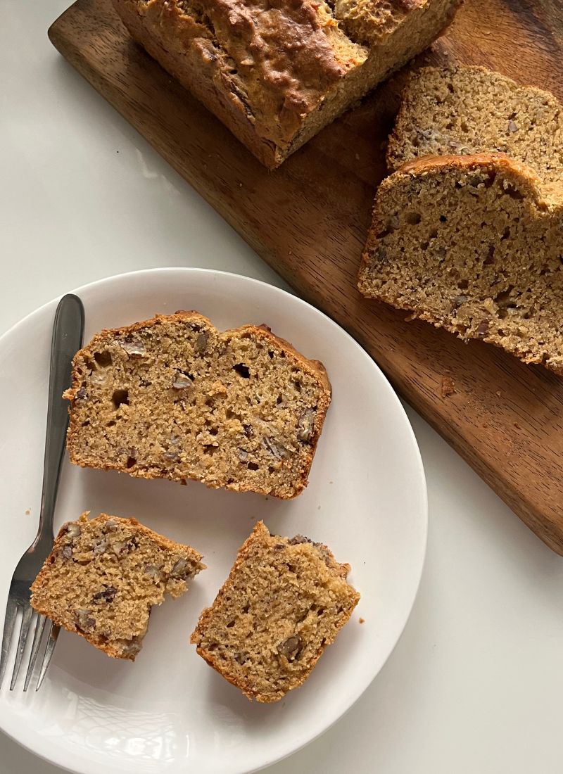 Eggless Banana Bread sliced