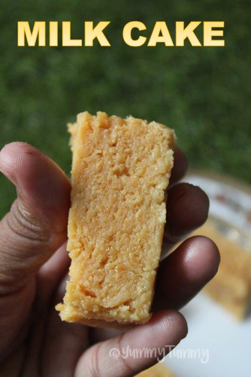 close look of milk cake which is shown