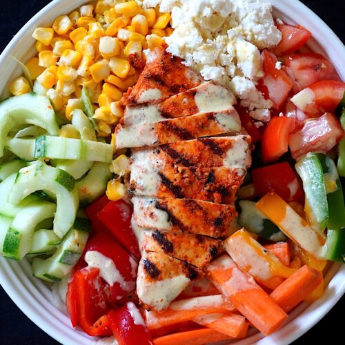 Grilled Chicken Salad with Light Creamy Yogurt Dressing (No Mayo) Grilled Chicken Salad with Light Creamy Yogurt Dressing (No Mayo)