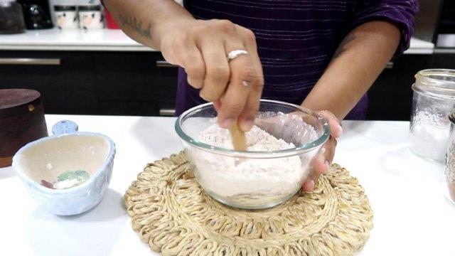 dry ingredients for fruit cake