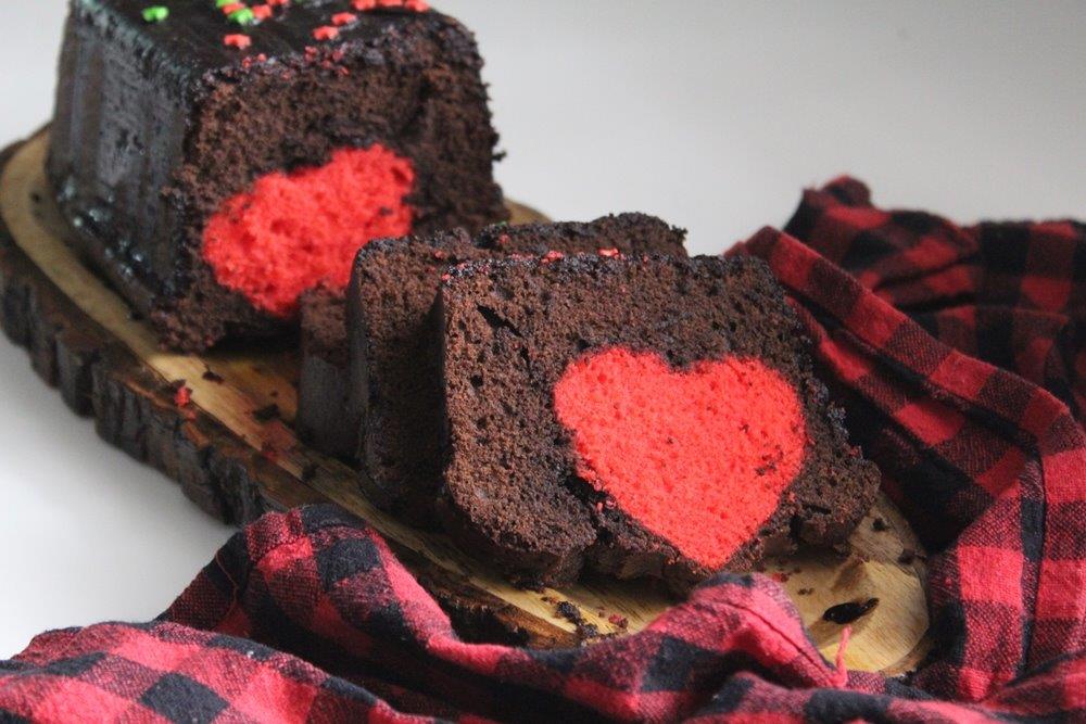 Hidden Chocolate Heart Cake