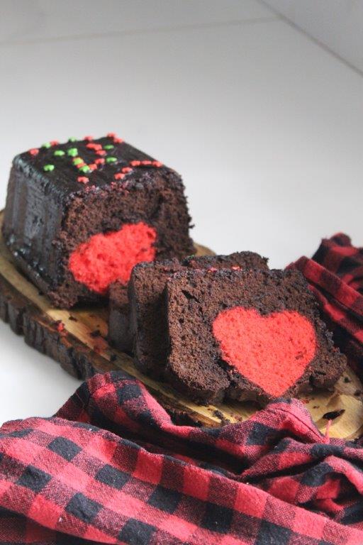 Hidden Chocolate Heart Cake