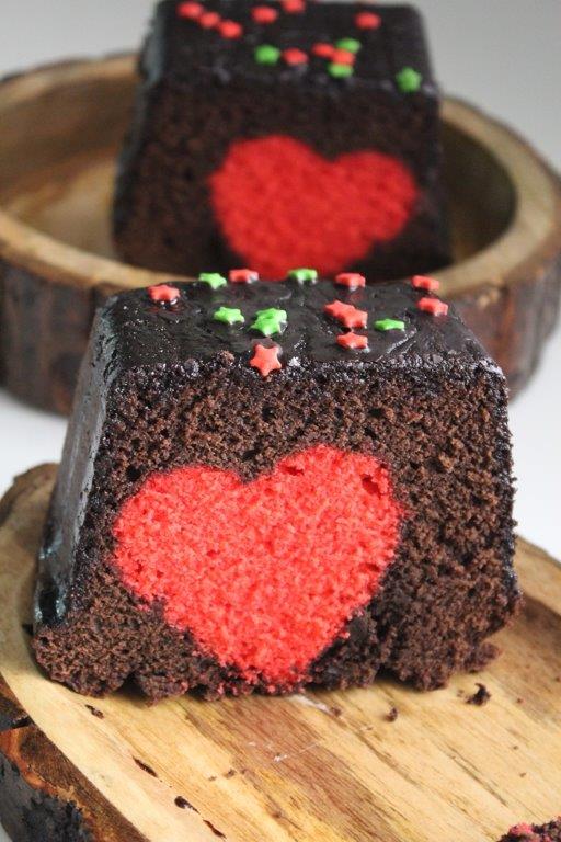Hidden Chocolate Heart Cake