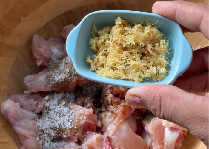 add in grated ginger