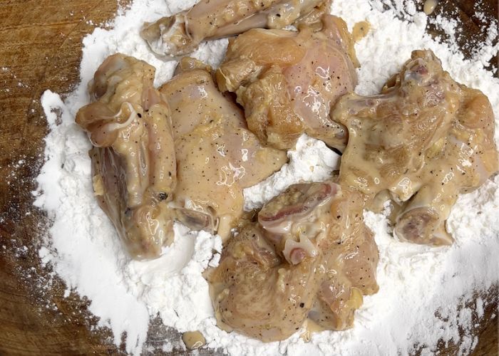 coat chicken with cornstarch
