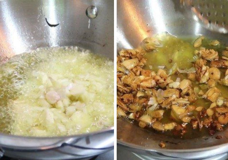 fry garlic till crispy