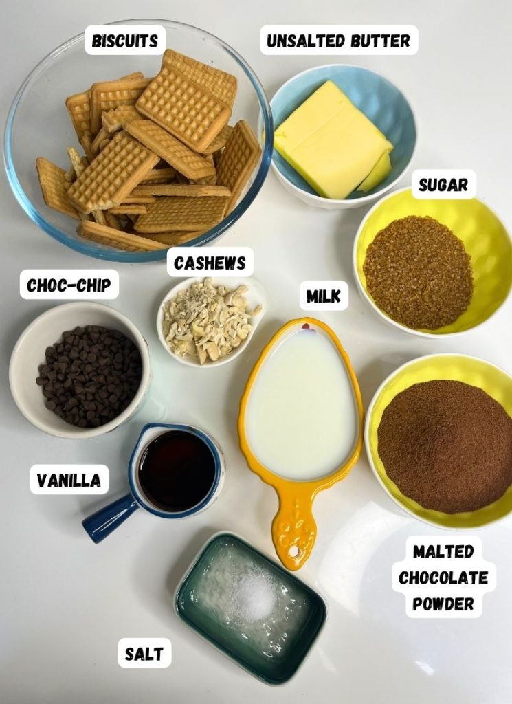 ingredients for making Biscuit Bar 