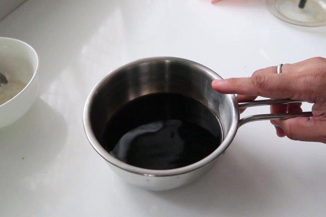 take black coffee in a sauce pan