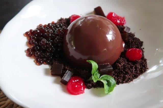 plated mocha mousse dome