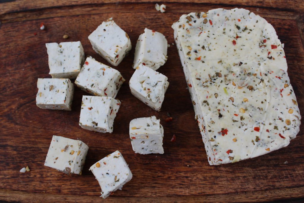 flavoured paneer cubed