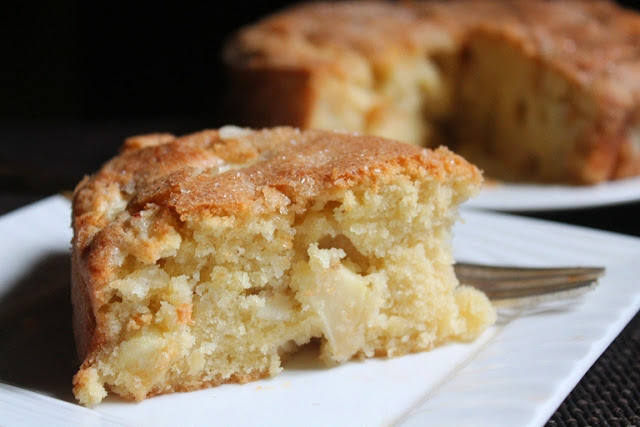 a slice of apple cake