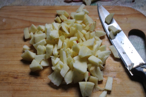 peel and chop apples