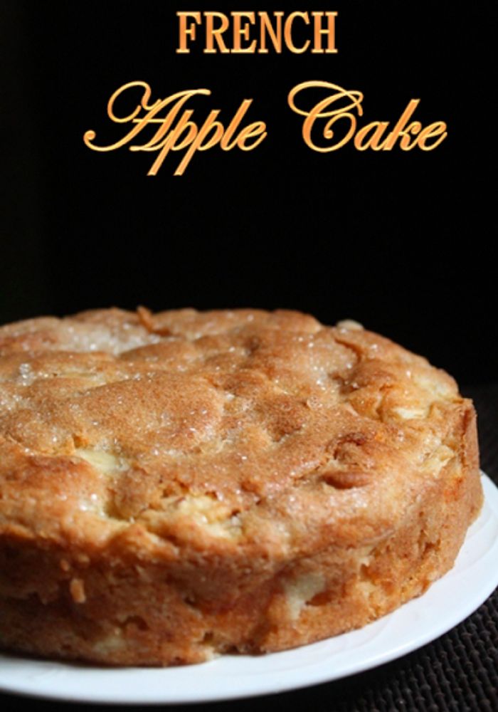 side view of apple cake