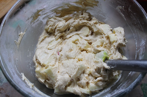 apple cake batter ready