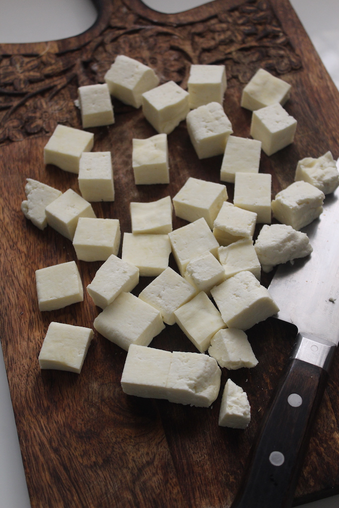paneer cubed into small piece