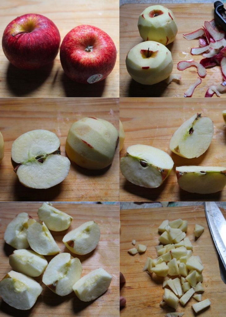how to peel and chop an apple