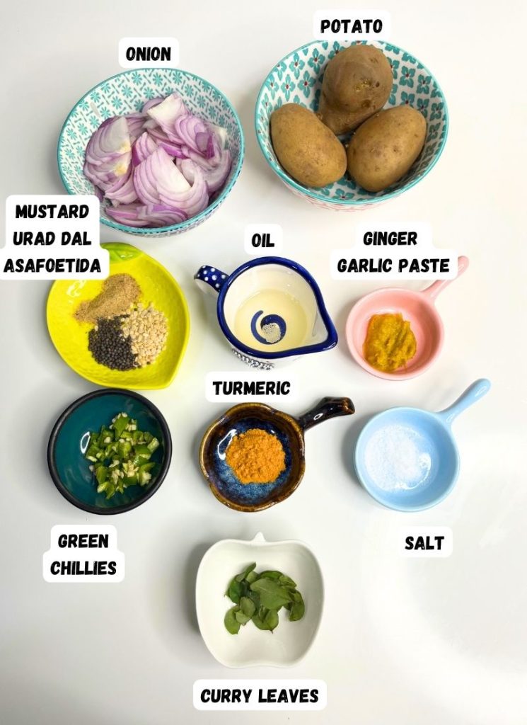 ingredients for making potato masala