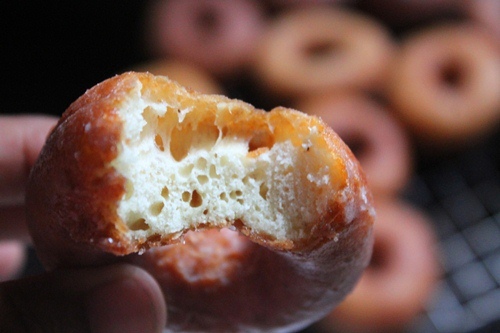 spongy texture of doughnuts
