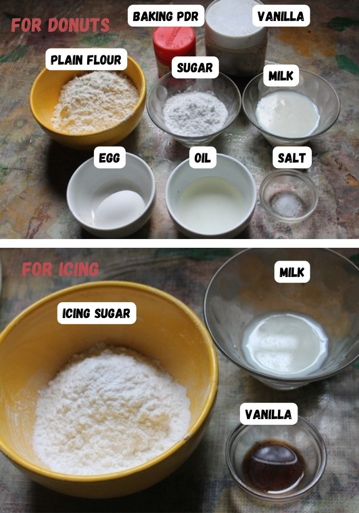 ingredients for no yeast doughnuts