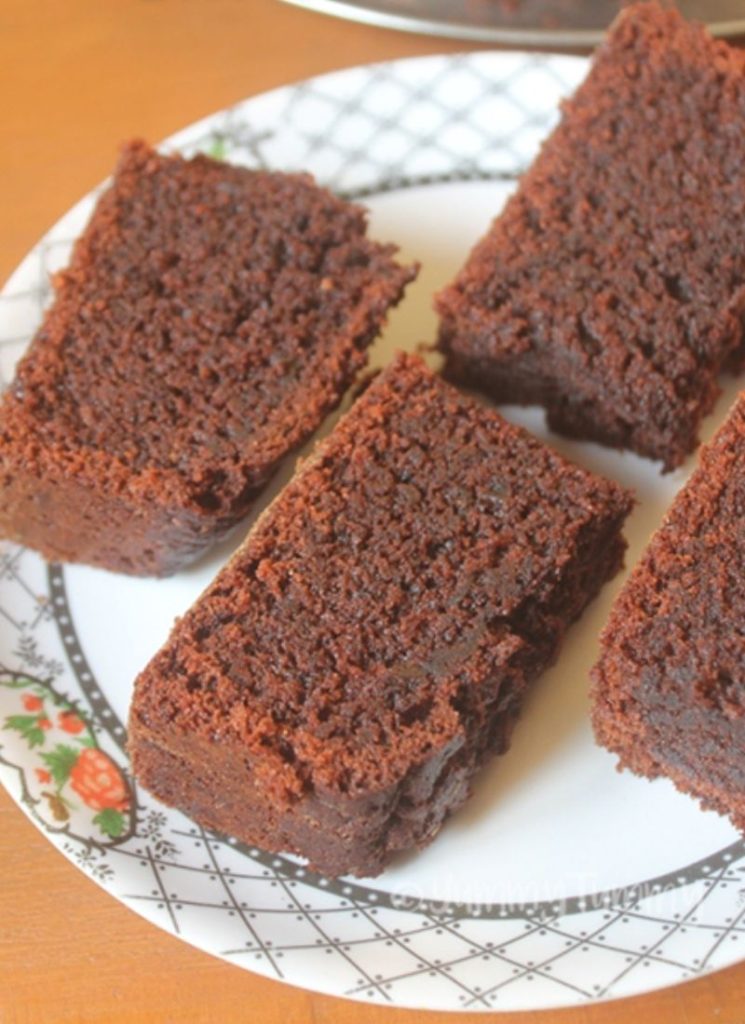 Eggless Chocolate Cake (with Wheat flour & Milk)