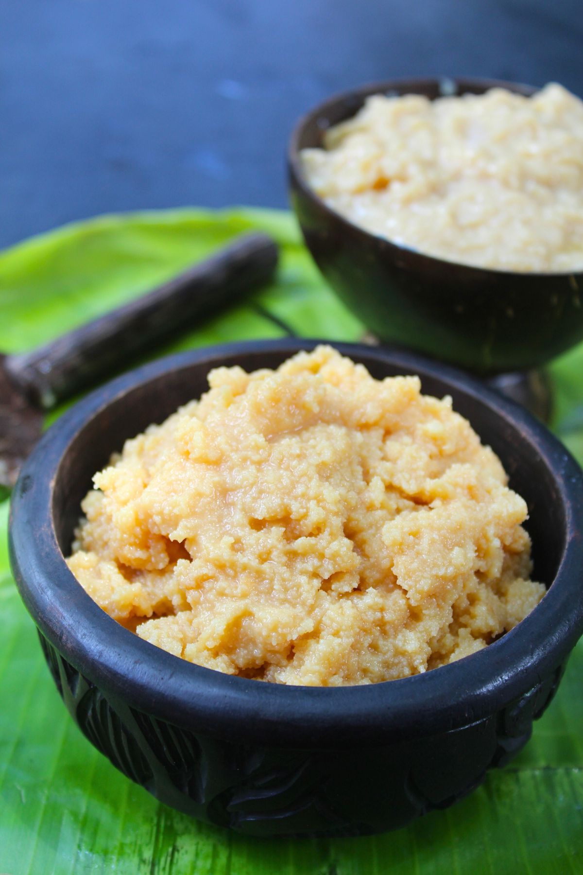 palkova sweet served in a wooden bowl