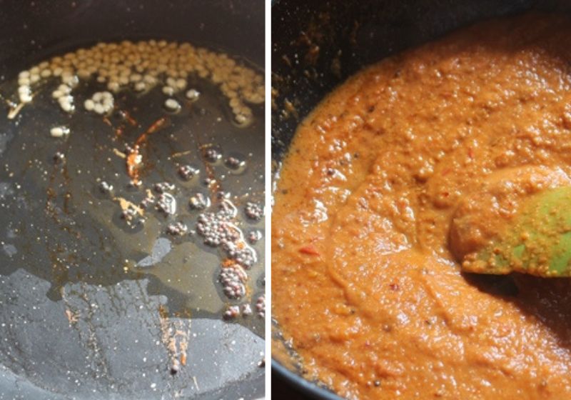 add tomato peanut chutney to tempering